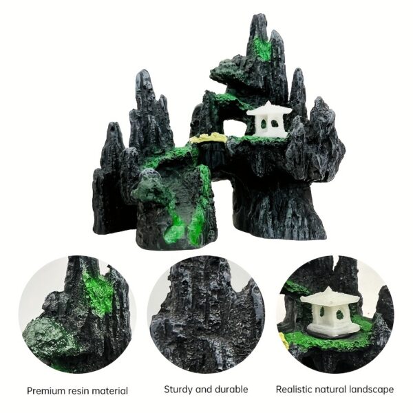 Miniatur-Berglandschaft mit Pavillon und Höhlen – Bild 2