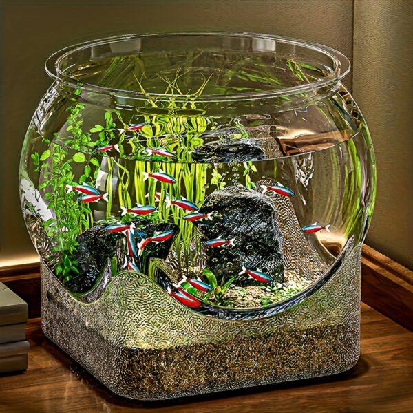 Transparente Runde Fischschale Desktop-Aquarium für 360-Grad-Sicht