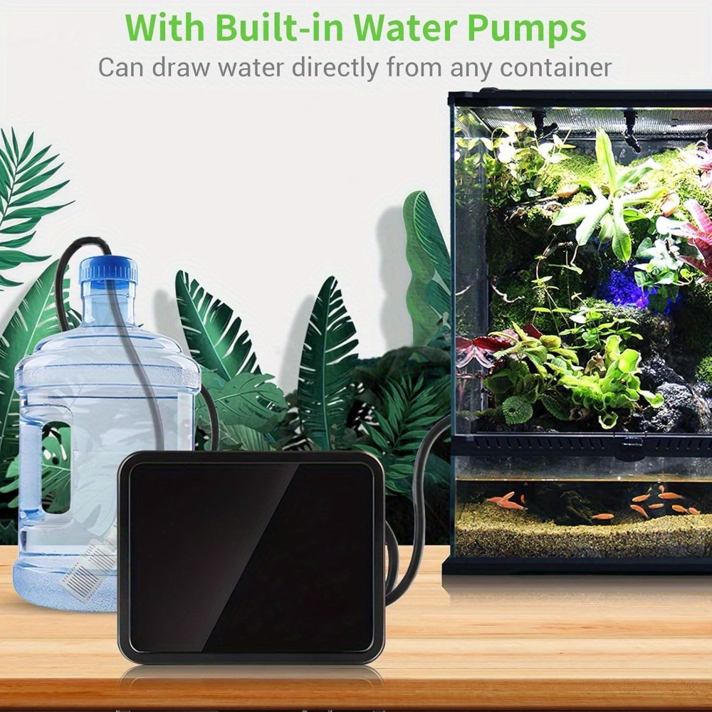 Glovios Luftbefeuchter Terrarium mit Timer und Sprühdüsen 360 ° Verstellbar