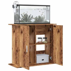 Aquarium-Unterschrank 81x36x73 cm-Rustikale Eleganz im Naturholz-Look