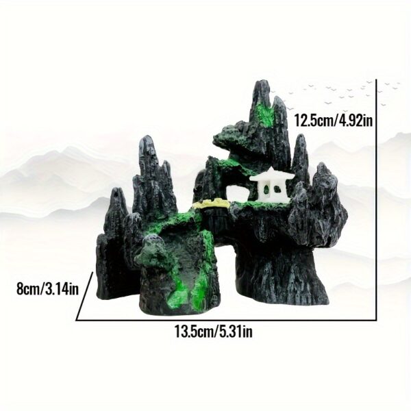 Miniatur-Berglandschaft mit Pavillon und Höhlen