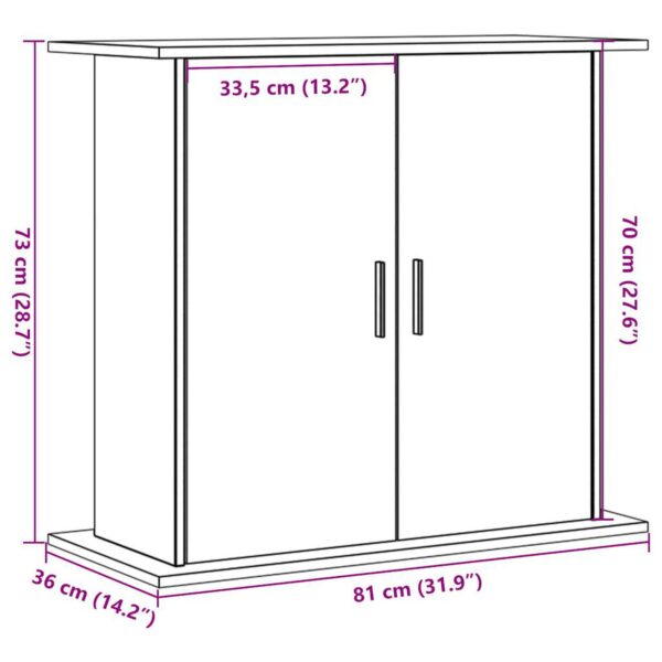 Aquarium-Unterschrank 81x36x73 cm-Rustikale Eleganz im Naturholz-Look – Bild 18