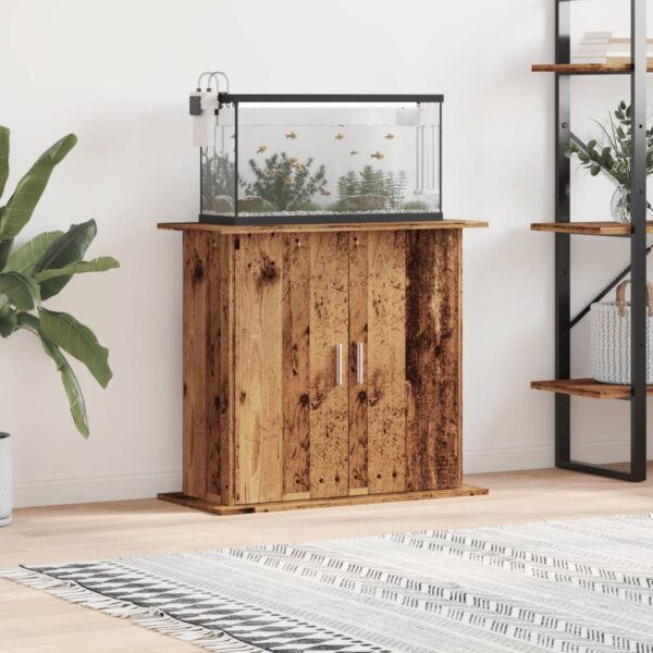 Aquarium-Unterschrank 81x36x73 cm-Rustikale Eleganz im Naturholz-Look – Bild 4