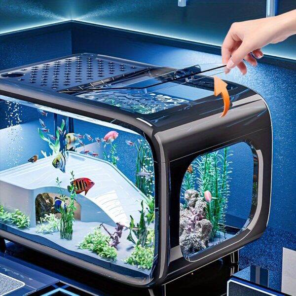 Kleines Modernes Luxus-Aquarium -Transparenter Blickfang - 20 l-schwarz – Bild 4