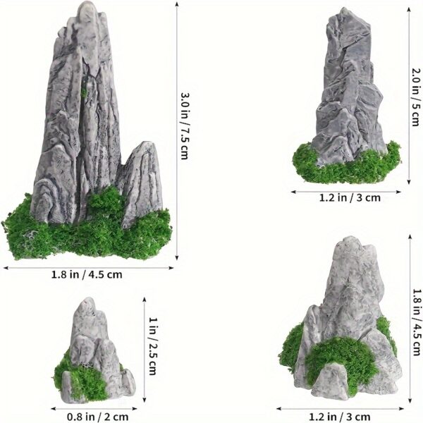 Miniatur Zen-Garten Berge (8-teilig): Realistische Felsformationen für Ihr Mini-Landschaftsdesign – Bild 7