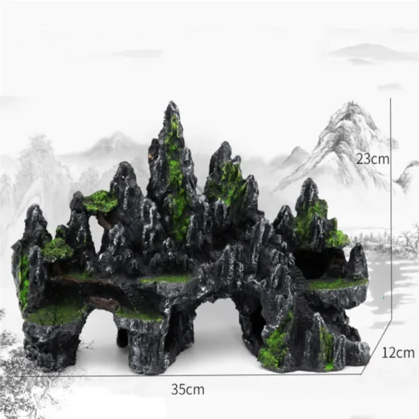 Supergroße Felsen-Aquarium-Dekoration - Realistische Landschaft aus Harz – Bild 3