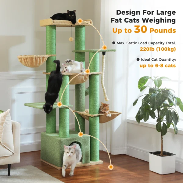Großer Katzenbaum Robuster Katzenturm mit Luxusausstattung für Große Katzen – Bild 4