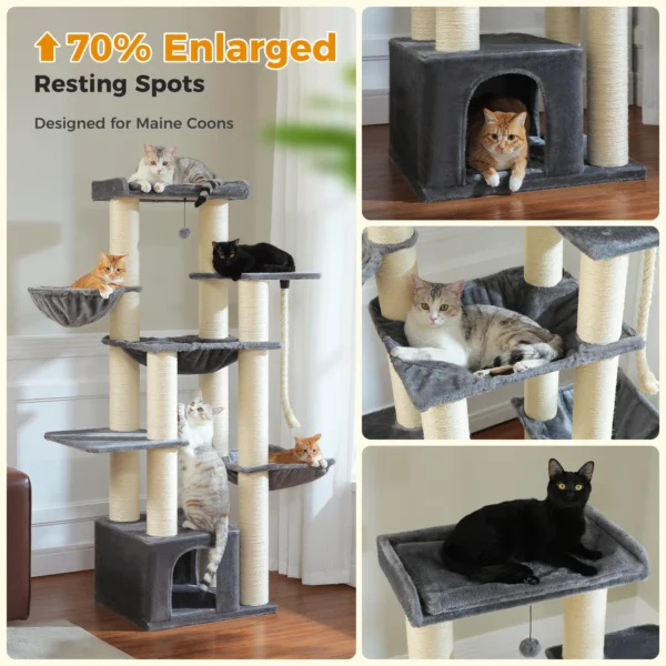 Großer Katzenbaum Robuster Katzenturm mit Luxusausstattung für Große Katzen – Bild 20