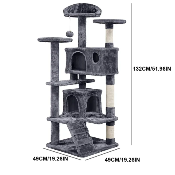 Katzenbaum Multi-Level Robuster Kletterturm mit Kuschelhöhlen – Bild 7
