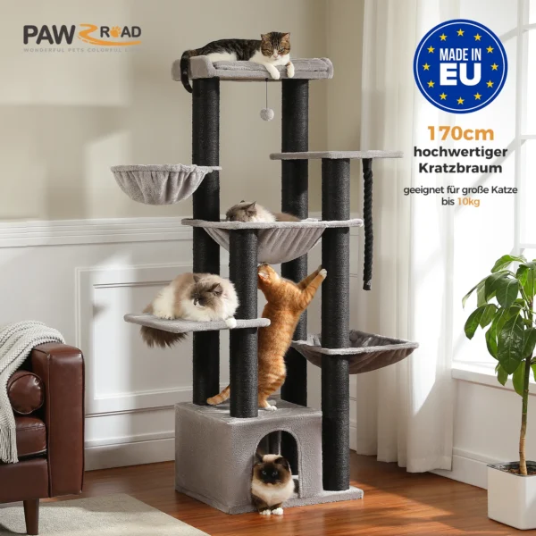 Großer Katzenbaum Robuster Katzenturm mit Luxusausstattung für Große Katzen – Bild 12