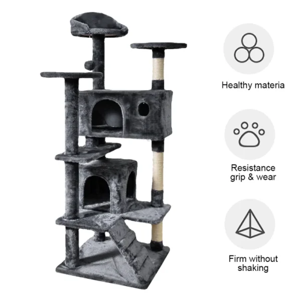 Katzenbaum Multi-Level Robuster Kletterturm mit Kuschelhöhlen – Bild 4