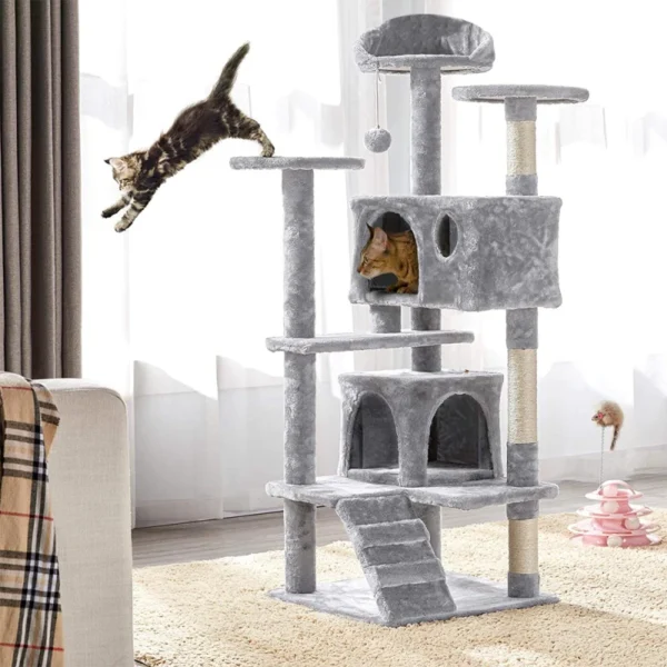 Katzenbaum Multi-Level Robuster Kletterturm mit Kuschelhöhlen – Bild 9