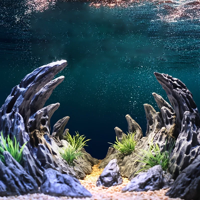 Harz Felsenbrunnen Aquarium Dekoration - Realistische Aquascaping-Elemente für vielfältige Szenarien