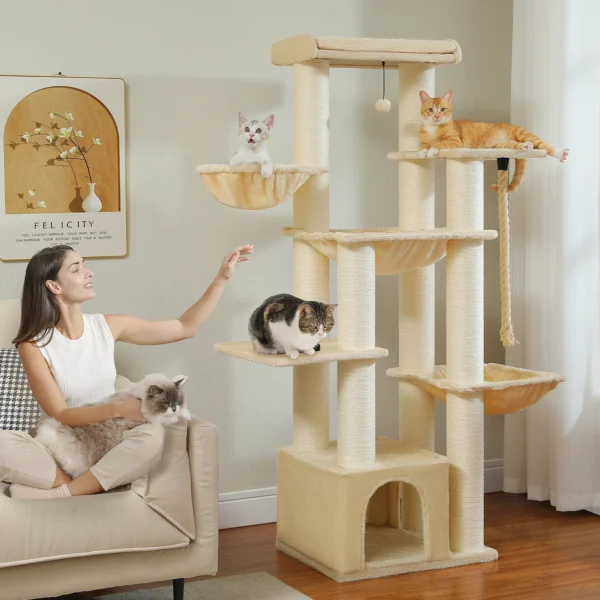 Großer Katzenbaum Robuster Katzenturm mit Luxusausstattung für Große Katzen – Bild 3