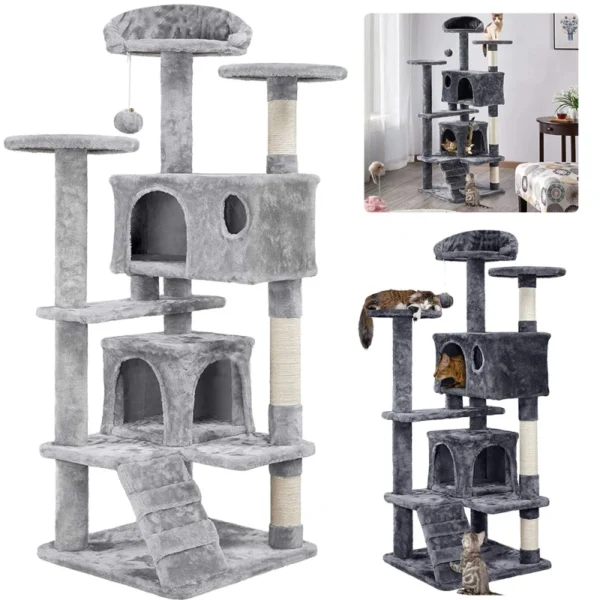 Katzenbaum Multi-Level Robuster Kletterturm mit Kuschelhöhlen
