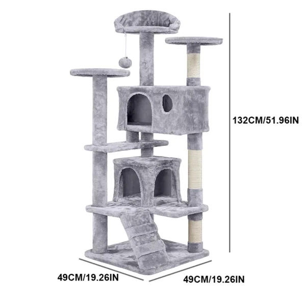 Katzenbaum Multi-Level Robuster Kletterturm mit Kuschelhöhlen – Bild 8