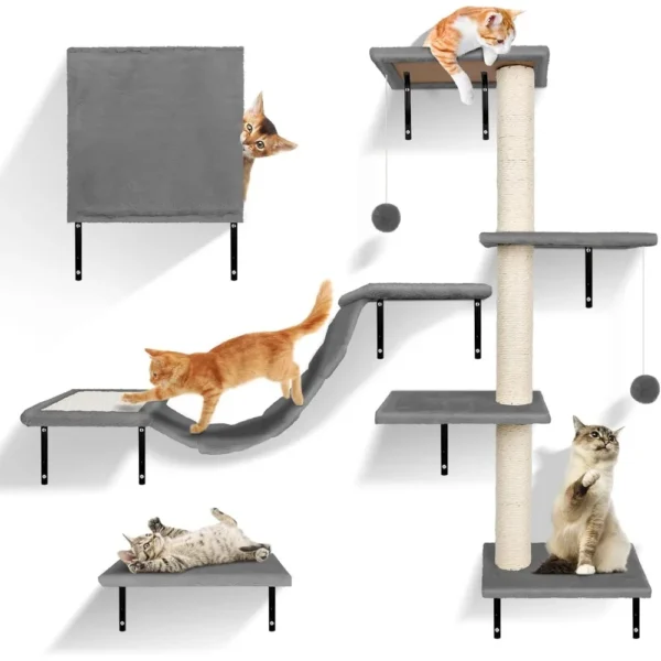 Handgemachtes 10-teiliges Katzen-Kletterwand-Set – Bild 7