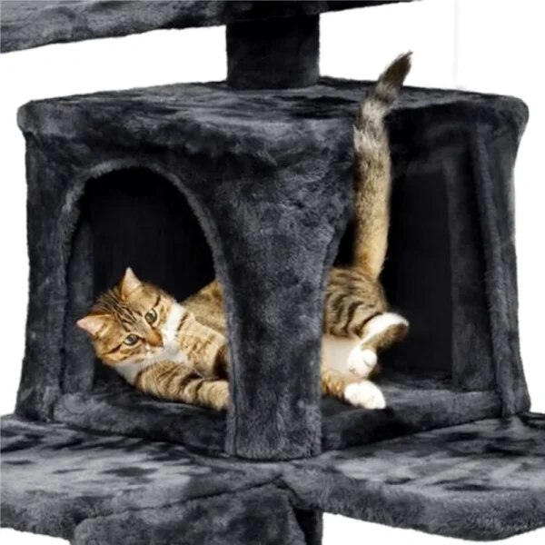 Katzenbaum Multi-Level Robuster Kletterturm mit Kuschelhöhlen – Bild 2