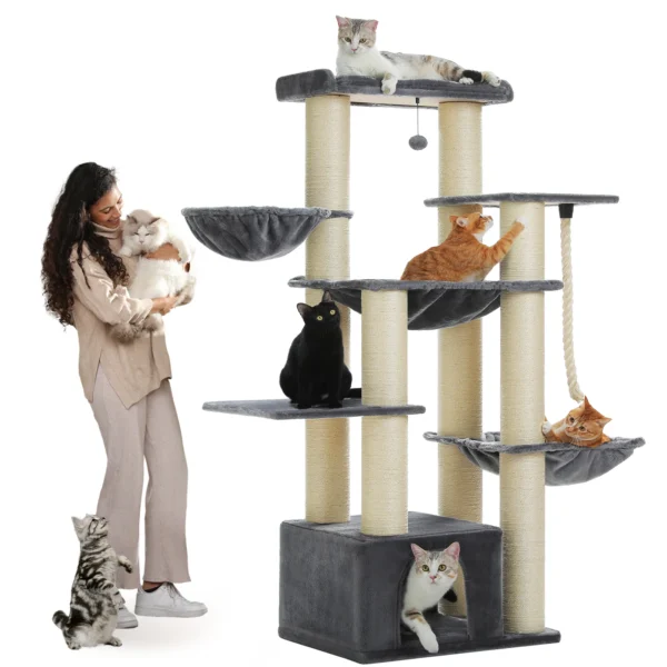 Großer Katzenbaum Robuster Katzenturm mit Luxusausstattung für Große Katzen – Bild 11