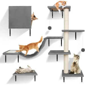 Handgemachtes 10-teiliges Katzen-Kletterwand-Set