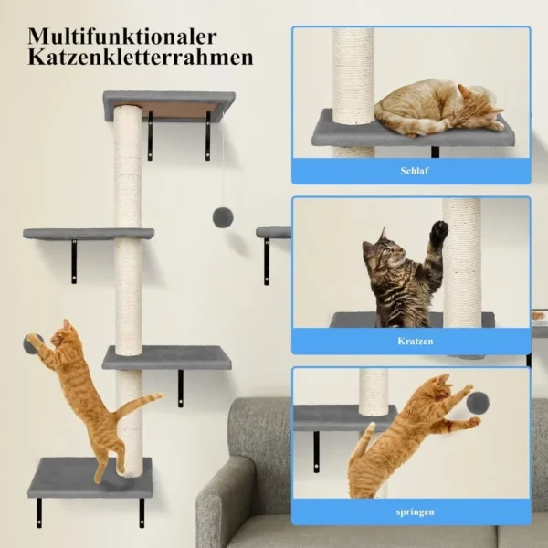 Handgemachtes 10-teiliges Katzen-Kletterwand-Set – Bild 6