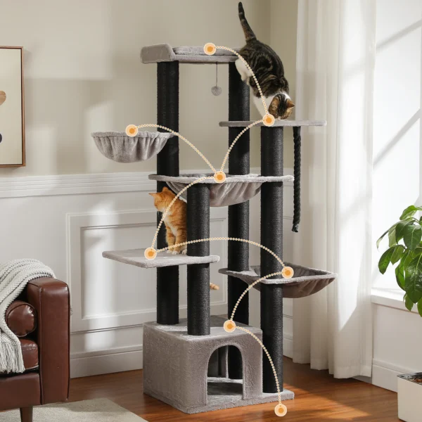Großer Katzenbaum Robuster Katzenturm mit Luxusausstattung für Große Katzen – Bild 13