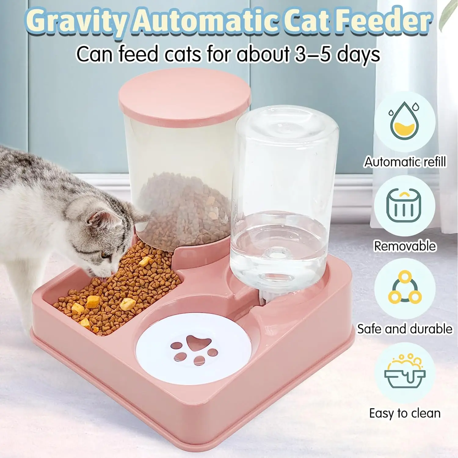 2-in-1 Automatischer Futter- und Wasserspender für Haustiere