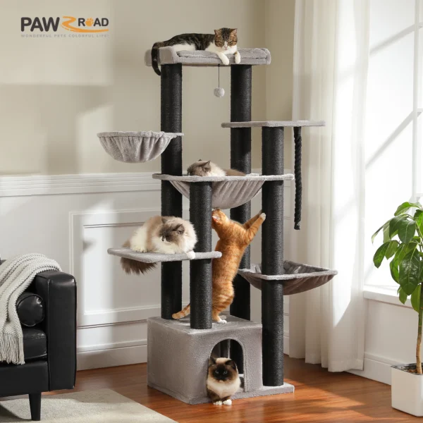 Großer Katzenbaum Robuster Katzenturm mit Luxusausstattung für Große Katzen