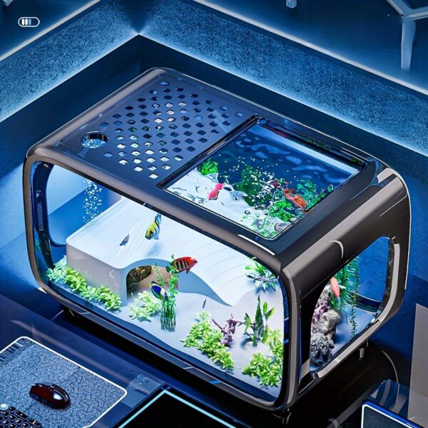 Kleines Modernes Luxus-Aquarium -Transparenter Blickfang - 20 l-schwarz – Bild 10