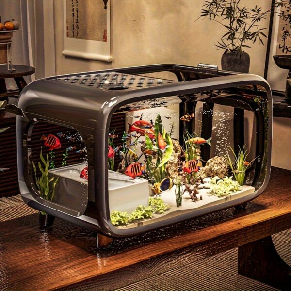 Kleines Modernes Luxus-Aquarium -Transparenter Blickfang - 20 l-schwarz – Bild 5