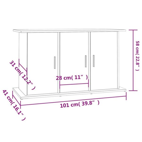 Unterschrank 101x41x58 cm - Robuste Eichen-Optik für Ihr Aquarium – Bild 11