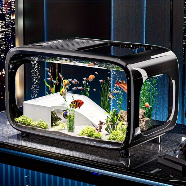 Kleines Modernes Luxus-Aquarium -Transparenter Blickfang - 20 l-schwarz – Bild 3