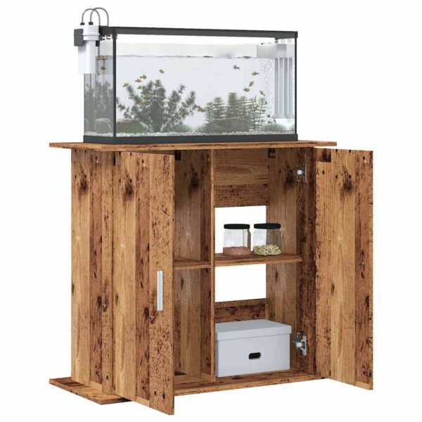 Aquarium-Unterschrank 81x36x73 cm-Rustikale Eleganz im Naturholz-Look – Bild 11