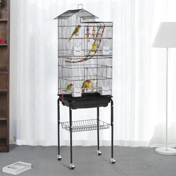Costoffs Vogelkäfig mit Metallständer – Mobile Vogelvoliere – Bild 6