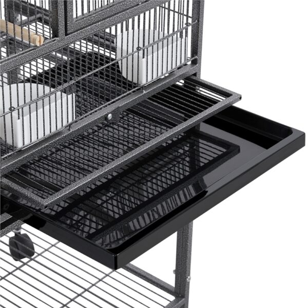 Costoffs Doppel-Vogelkäfig 105 cm – Zuchtkäfig mit Trennwand und Rollen – Bild 11