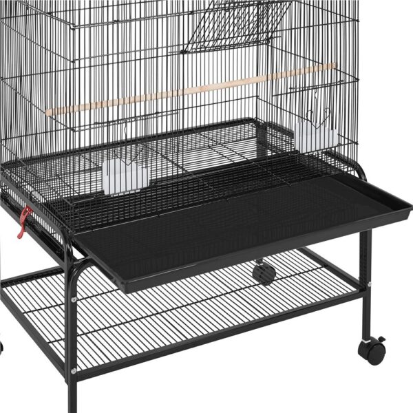 Costoffs Vogelkäfig mit Rollständer – Mobile Voliere mit Ablage – Bild 14