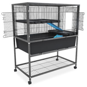 NAIZY 3-Tier Nagerkäfig mit Metallständer – Mobiler Käfig 
