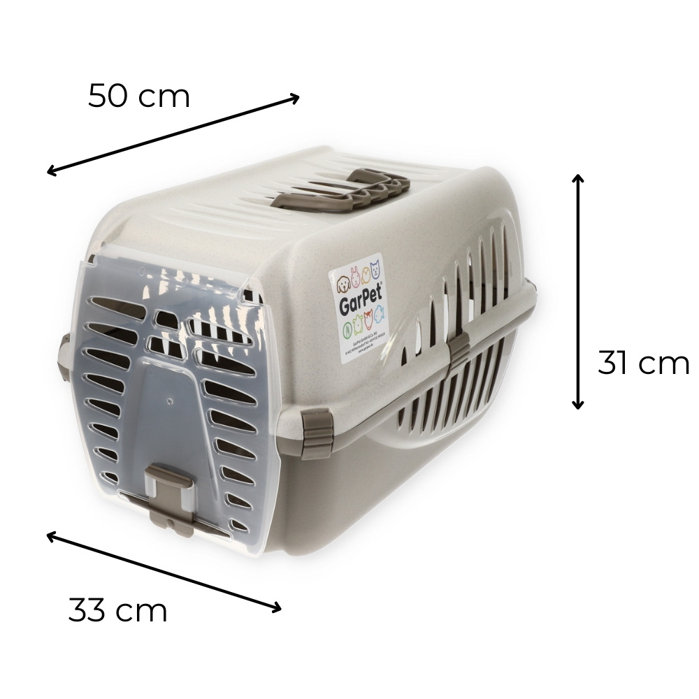 GARPET Transportbox für Katzen & kleine Hunde – 50x33x31 cm