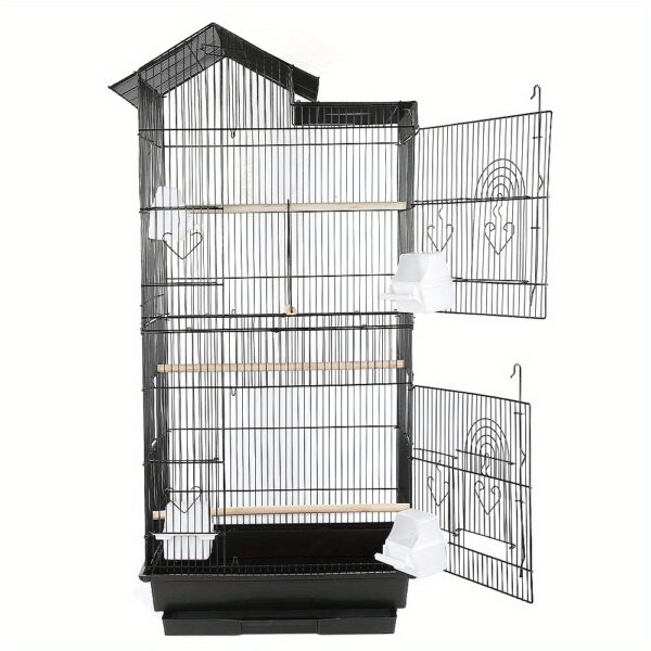 Tragbarer Vogelkäfig – Schwarz – 46x35x99 cm