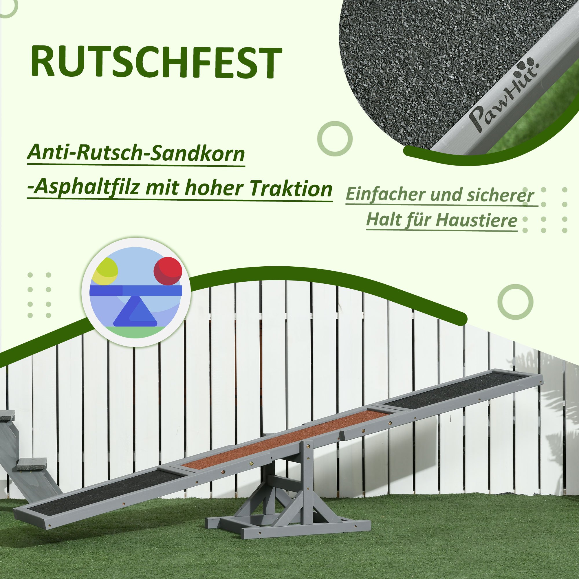 PAWHUT Agility Wackelbrett – Hundewippe aus Holz