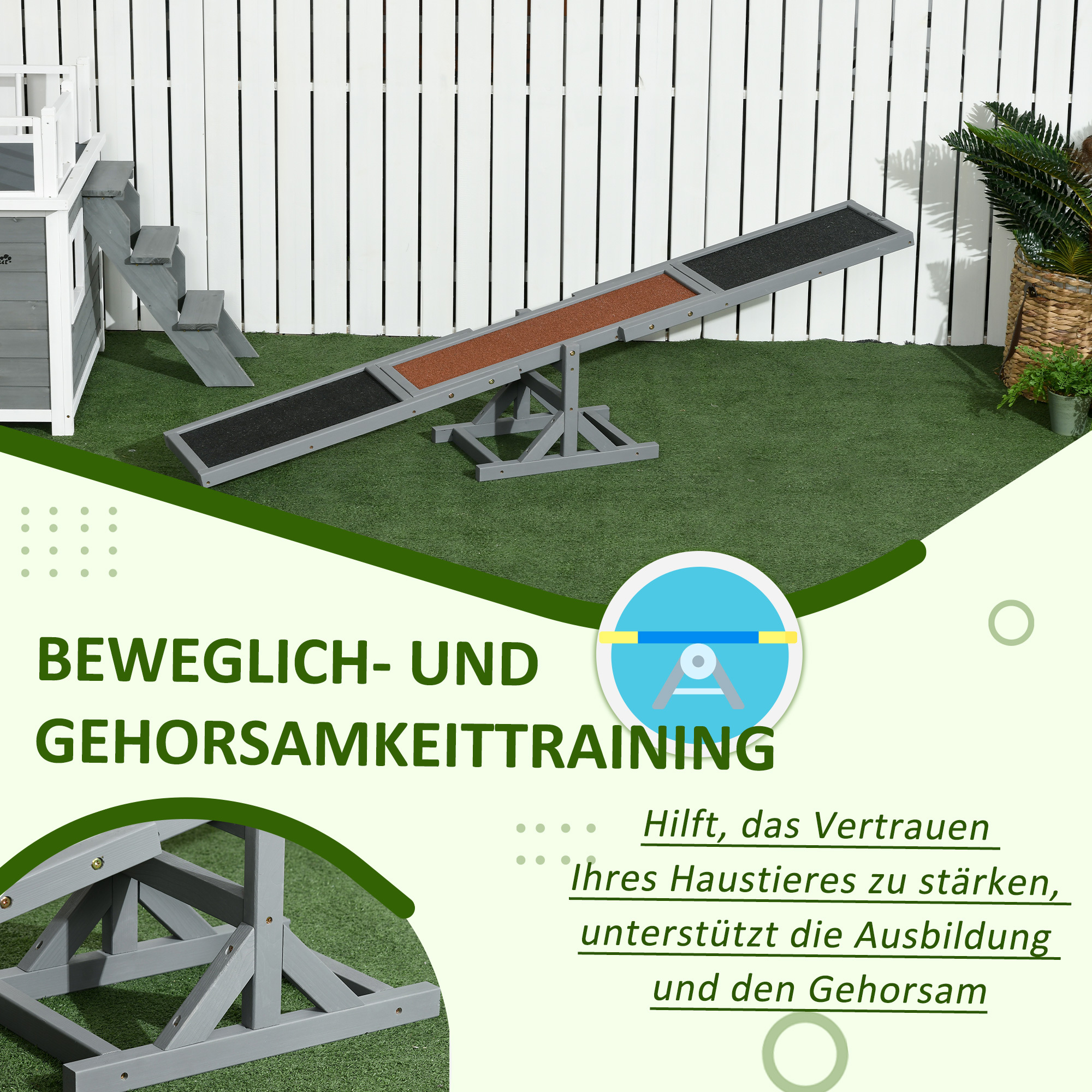 PAWHUT Agility Wackelbrett – Hundewippe aus Holz
