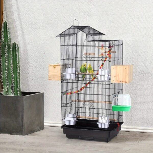 Tragbarer Vogelkäfig – Schwarz – 46x35x99 cm – Bild 7