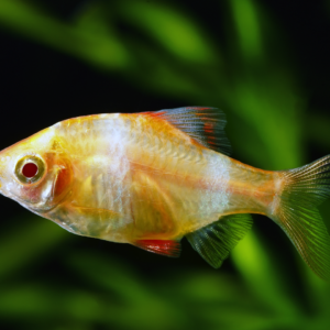 Barbus tetrazona albino / Albino Sumatrabarbe mit roten Augen